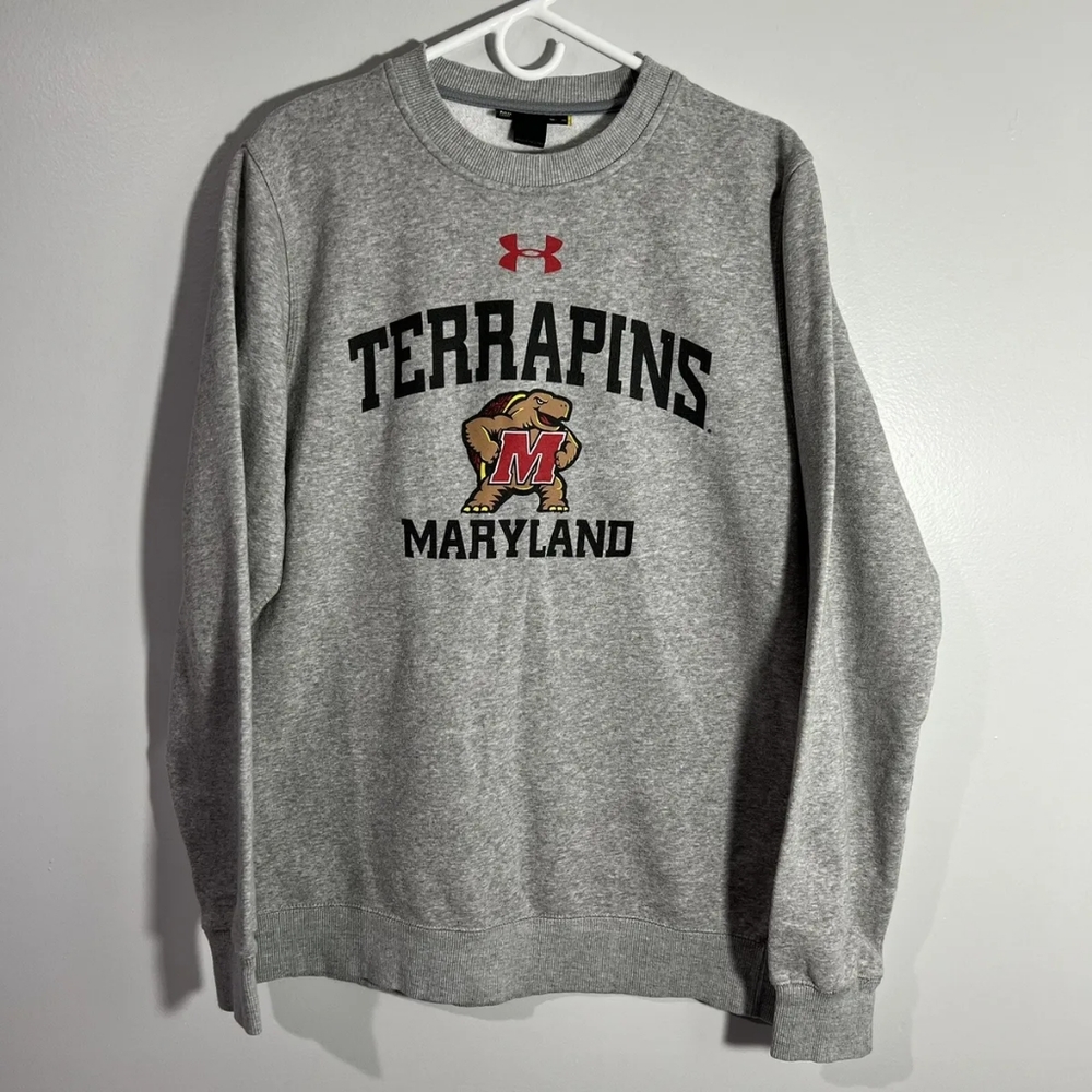 Under Armour Maryland Terrapins Gray Pullover Sweatshirt Mens